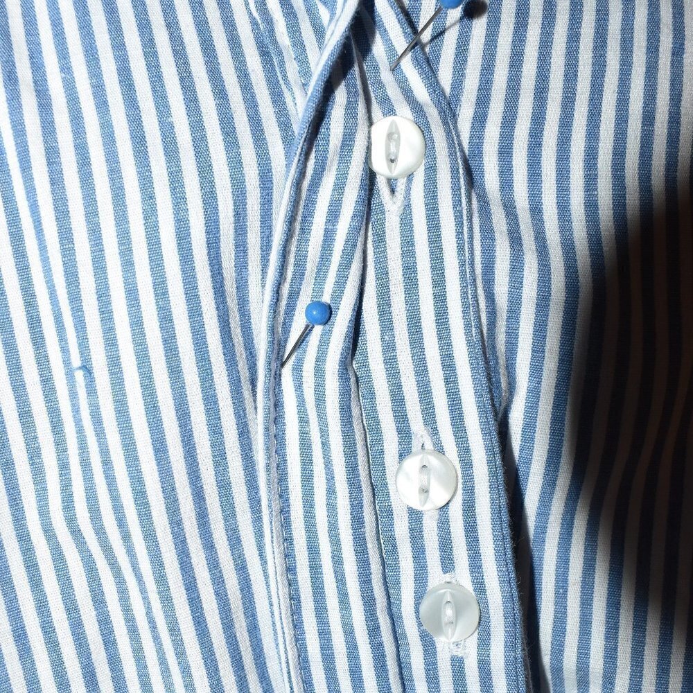 𝅺LEE Riders blue& white stripped top XL - Picture 3 of 5